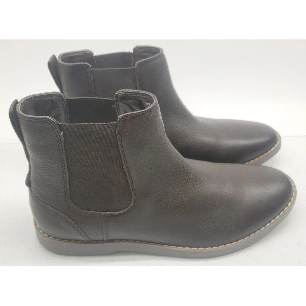 Sperry Men's Newman Leather Chelsea Boots Brown STS25406 Size 9M New/Blem